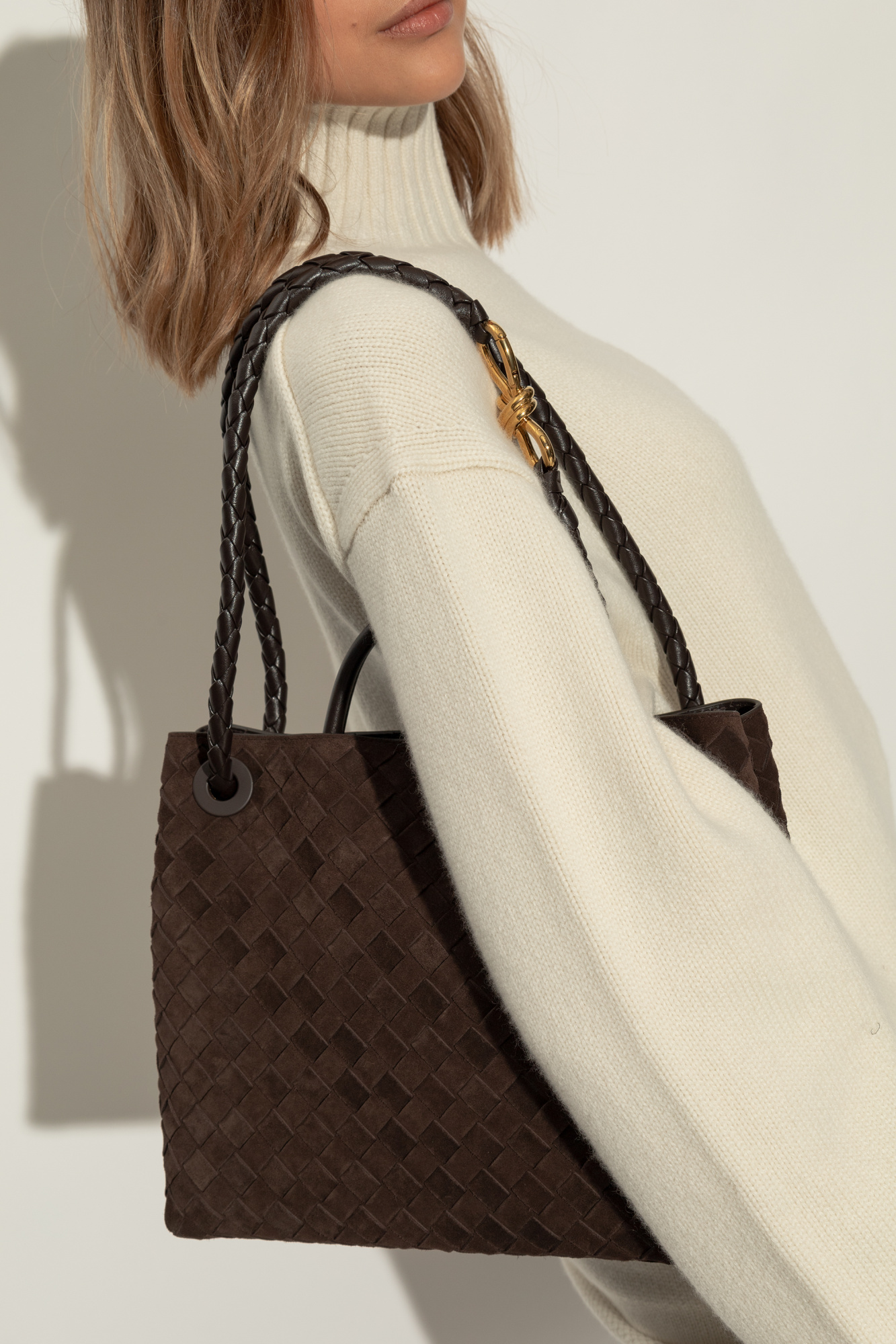 ハンドバッグ BOTTEGA VENETA BROWN LEATHER LARGE ANDIAMO HANDBAG Andiamo Large leather tote bag in brown - Bottega Veneta
